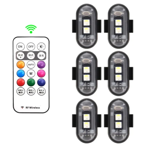 6 Pcs Wireless LED Strobe Lights with Remote Control